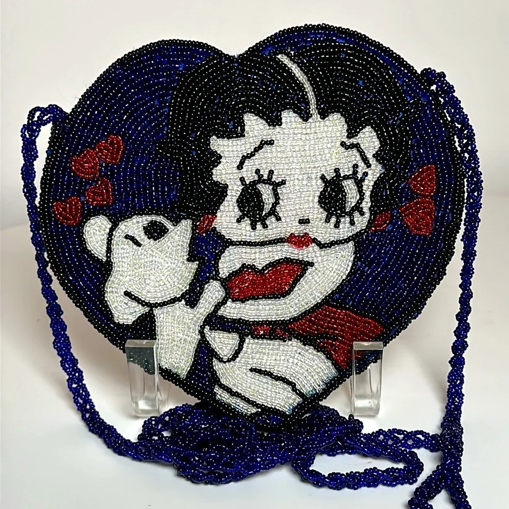 BETTY BOOP Y2K NEVER used, hand beaded front & back with her little dog …